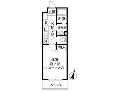 ＪＲ京浜東北線 川口駅 徒歩9分 3階建 築26年(1K/1階)の間取り写真