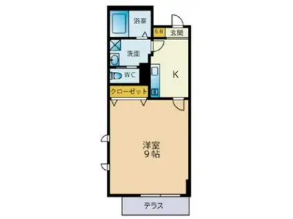 シュルーク薬院白金(1K/1階)の間取り写真