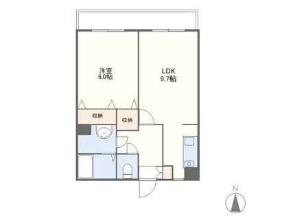 LIBERTEII(1LDK/3階)の間取り写真