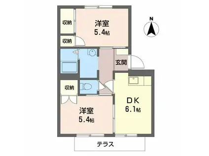 ファミールK(2DK/1階)の間取り写真
