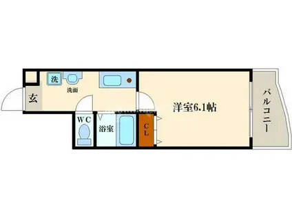 メゾンナカムラ北堀江(1K/6階)の間取り写真