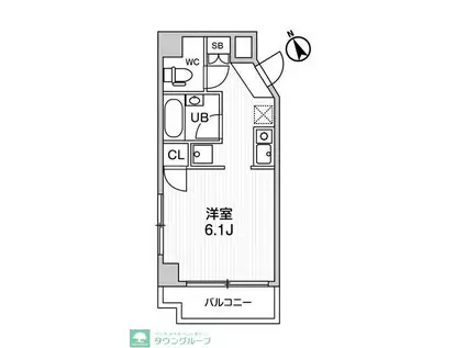 コスモリード人形町(ワンルーム/5階)の間取り写真