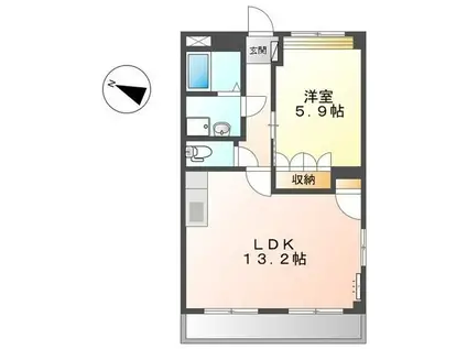 SUN FLOWER(1LDK/2階)の間取り写真