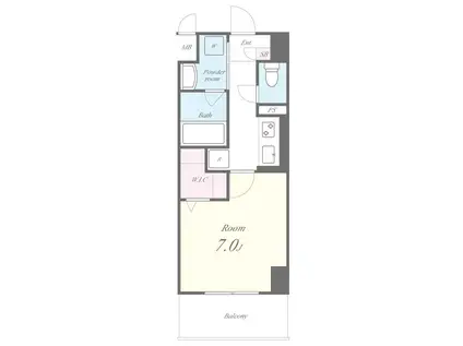 M.R RESIDENCE(1K/6階)の間取り写真