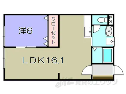 南方マンション(1LDK/1階)の間取り写真
