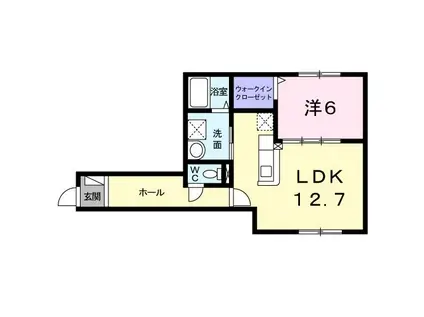 バース プレイス(1LDK/1階)の間取り写真