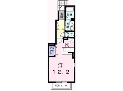 シェル・エトワレ(ワンルーム/1階)の間取り写真