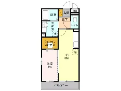 HIGH EXCEL 11(1DK/2階)の間取り写真