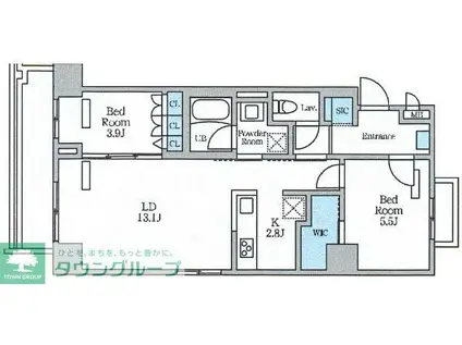 ロイジェント西新井(2LDK/3階)の間取り写真