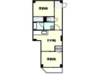 グレイスコート幸II(2DK/4階)の間取り写真