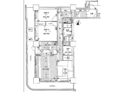 リバーカントリ―ガーデン京橋(3SLDK/25階)の間取り写真