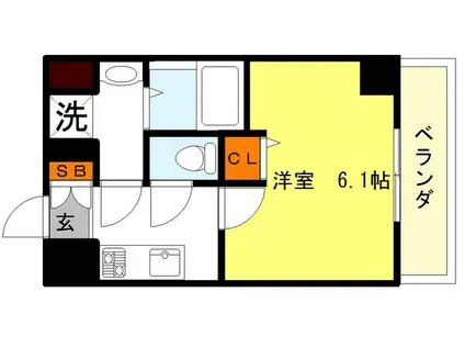 グランパシフィック今宮(1K/1階)の間取り写真