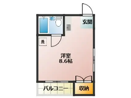 巣鴨ロイコーポ(ワンルーム/3階)の間取り写真