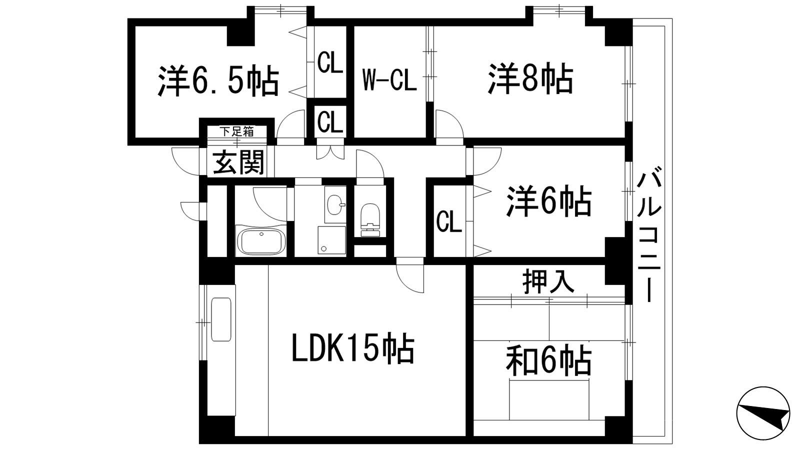 レジデンスウイングス室町ビル(4SLDK/6階)の間取り写真