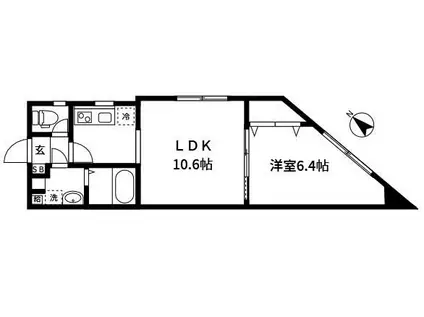 CONFIA東日本橋(1LDK/5階)の間取り写真