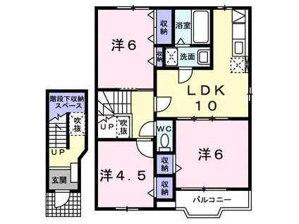 ピークリーブA(3LDK/2階)の間取り写真