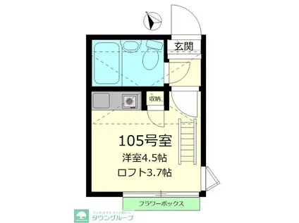 カペルリッツ戸越(ワンルーム/1階)の間取り写真