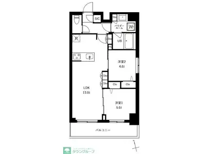 アーバンパーク船堀II(2LDK/2階)の間取り写真