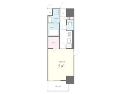 スタシオン俊徳道(1K/6階)の間取り写真