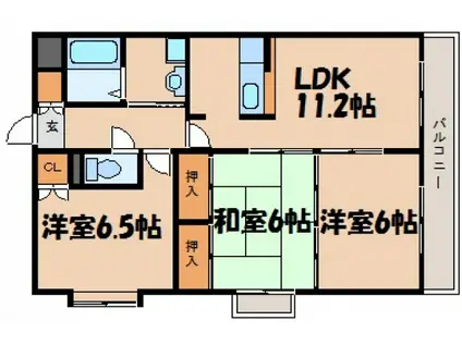 S・K1ビル(3LDK/1階)の間取り写真