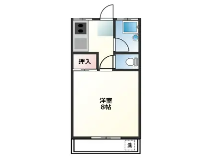 CALMEST西町(1K/2階)の間取り写真