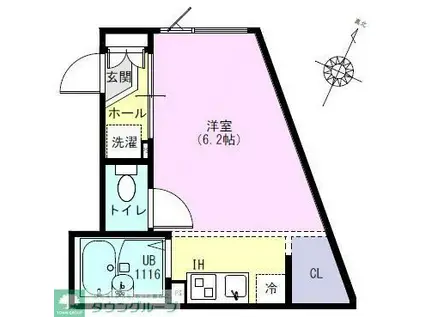 グランレジデンス武蔵新城(1K/3階)の間取り写真