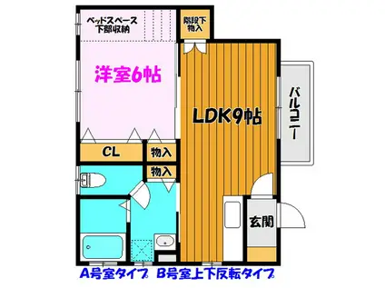 OWL HIWADA(1LDK/1階)の間取り写真