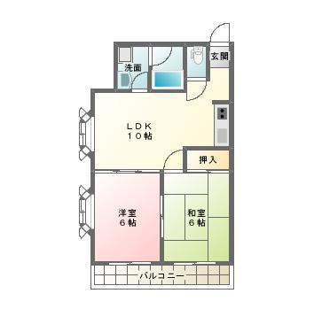 ハイランドパレス(2LDK/3階)の間取り写真