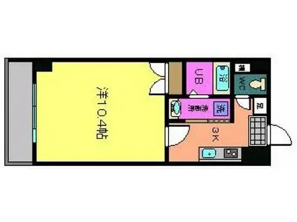 コーポPALIII(1K/3階)の間取り写真