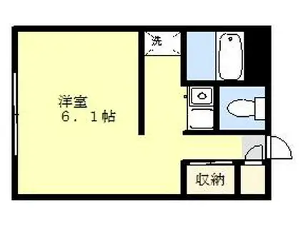 ミコノス(1K/2階)の間取り写真