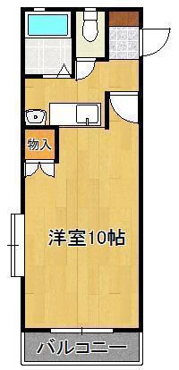 アーバンポート折尾学園都市(ワンルーム/2階)の間取り写真