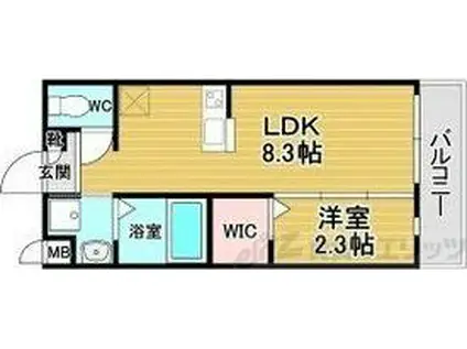 リアコート千里丘I ノース(1LDK/3階)の間取り写真