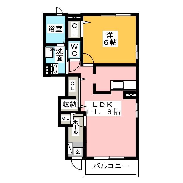 シャルマンIII(1LDK/1階)の間取り写真