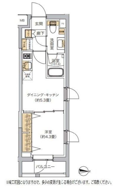 リビオメゾン湯島(1DK/2階)の間取り写真