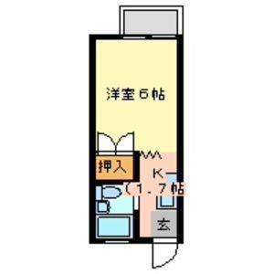 パナハイツ・K(1K/2階)の間取り写真