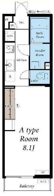 リブリ・石神井台(1K/2階)の間取り写真