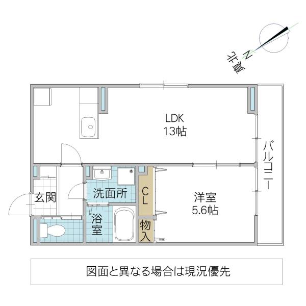 D-INVEST栄町(1LDK/2階)の間取り写真