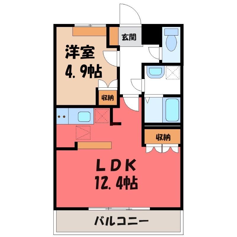 アシューレ(1LDK/1階)の間取り写真