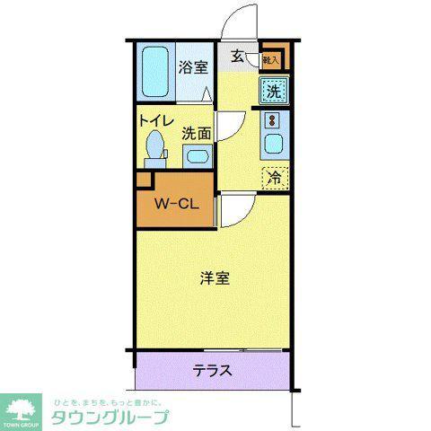 ラフィーナー松戸(1K/1階)の間取り写真