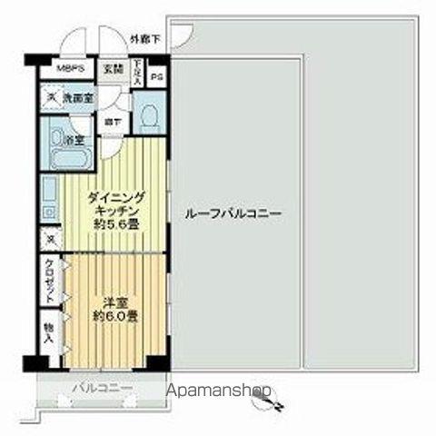 桜木町堂ノ下マンション(1DK/6階)の間取り写真