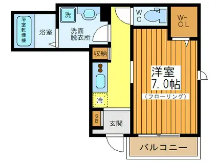 MIYABI(1K/1階)の間取り写真