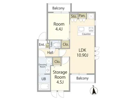 ルミエール上北沢(2LDK/2階)の間取り写真
