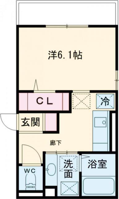 VILLA北花田D-ROOM(1K/2階)の間取り写真