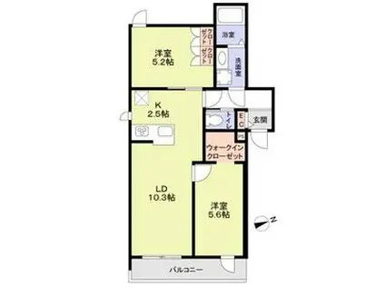 FOREST MAISON KOMAGOME ノース(2LDK/3階)の間取り写真