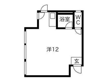 メゾン黄金(ワンルーム/2階)の間取り写真