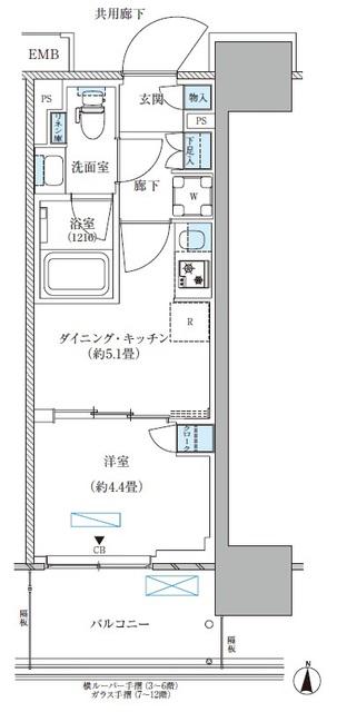 パークアクシス西大島コンフォートスクエア(1DK/11階)の間取り写真