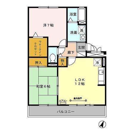ゴールドパストラル(2LDK/1階)の間取り写真