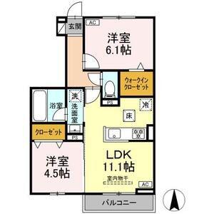 ルミナーレ(2LDK/1階)の間取り写真