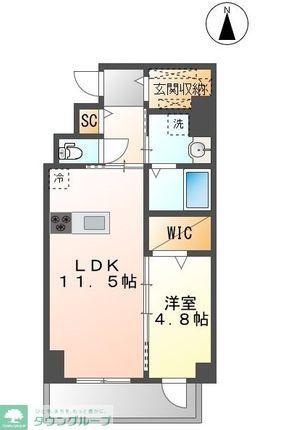 CIEL DE 金山(1LDK/1階)の間取り写真