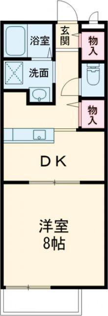 ジュネス(1DK/1階)の間取り写真